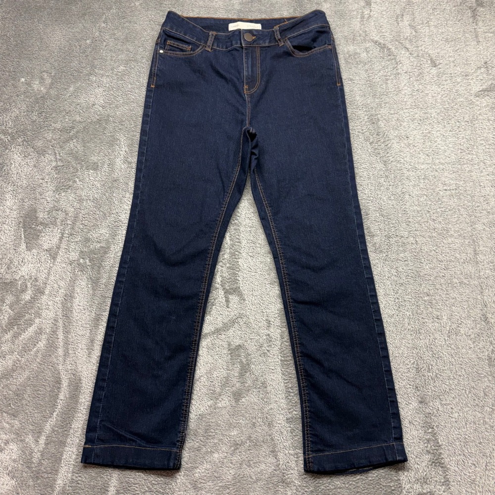 George Straight Leg Jeans Womens 10 Indigo Good Dark Wash Stretch Zip Fly